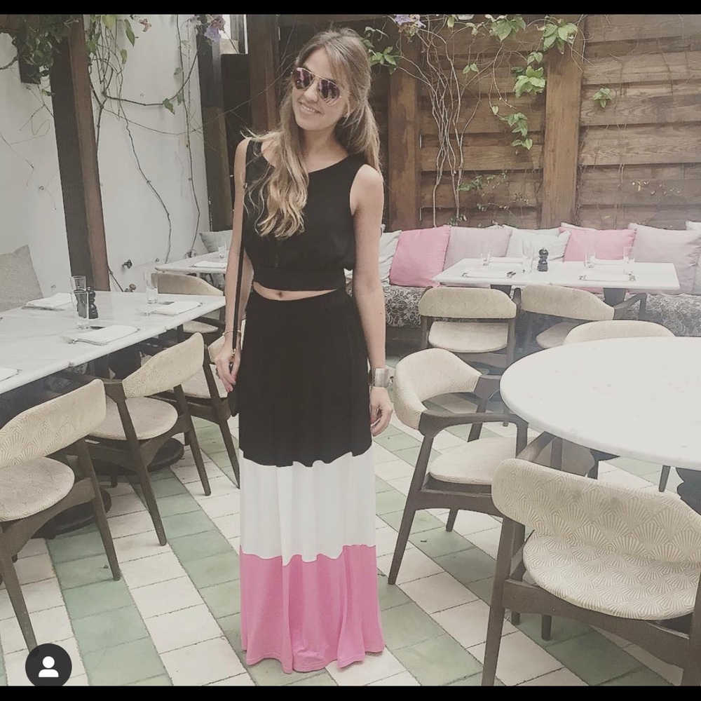 Maxi color block skirt